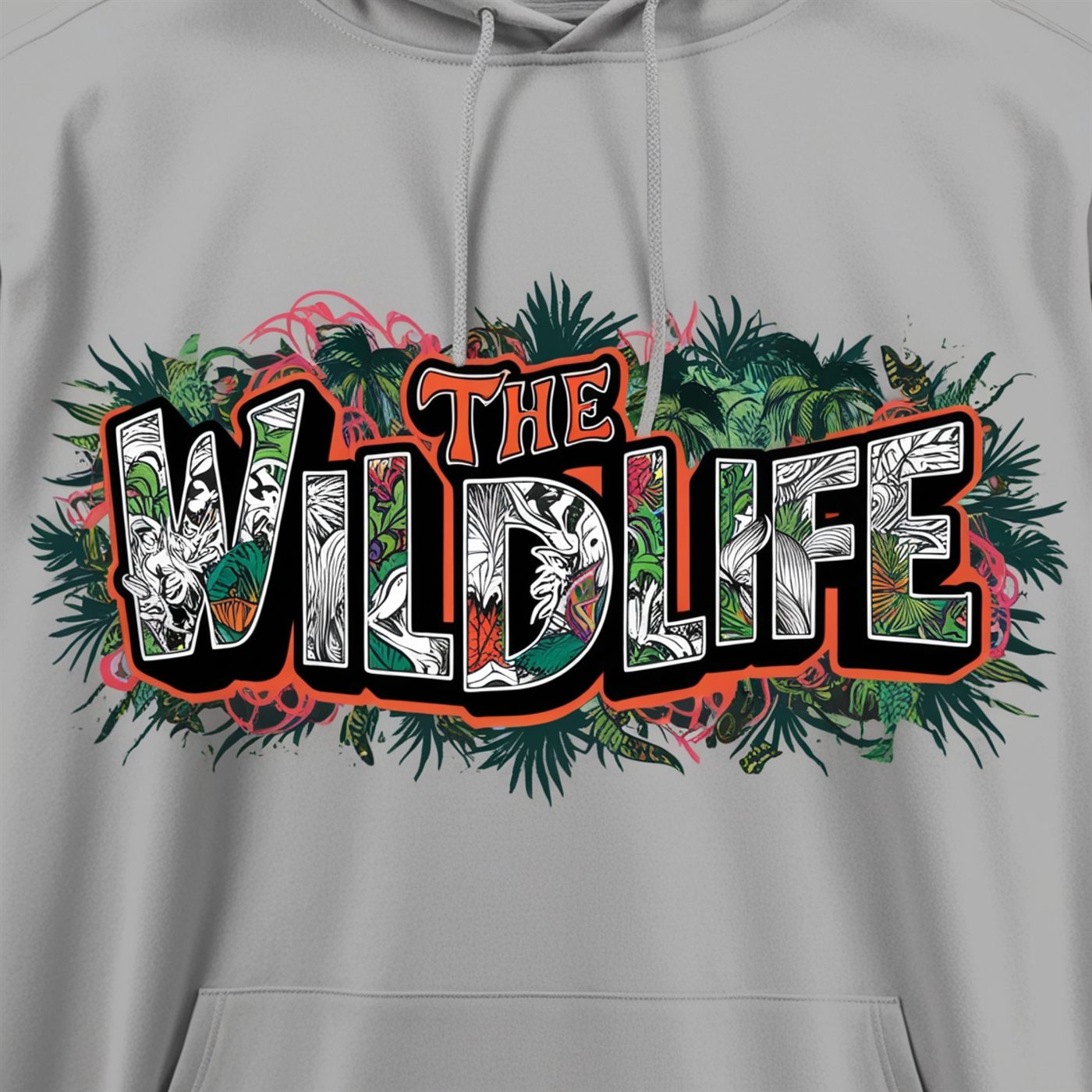 THE WILDLIFE のフルカラーDTFプリント（接写）